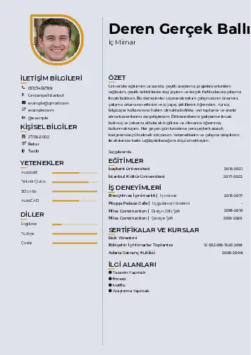 İç Mimar Cv Örnekleri cv indir